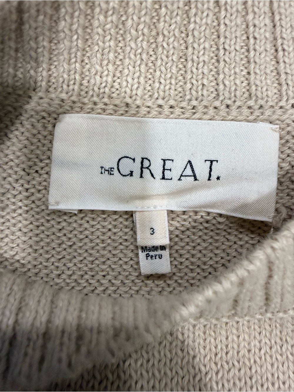 NWOT The Great. Stable Pullover in Natural Alpaca Blend Horse Head Sweater Sz 3 - Picture 9 of 10
